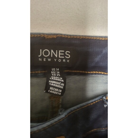 Jones New York Jeans Women's Size 14 Blue Denim Straight Leg Casual - Picture 3 of 10